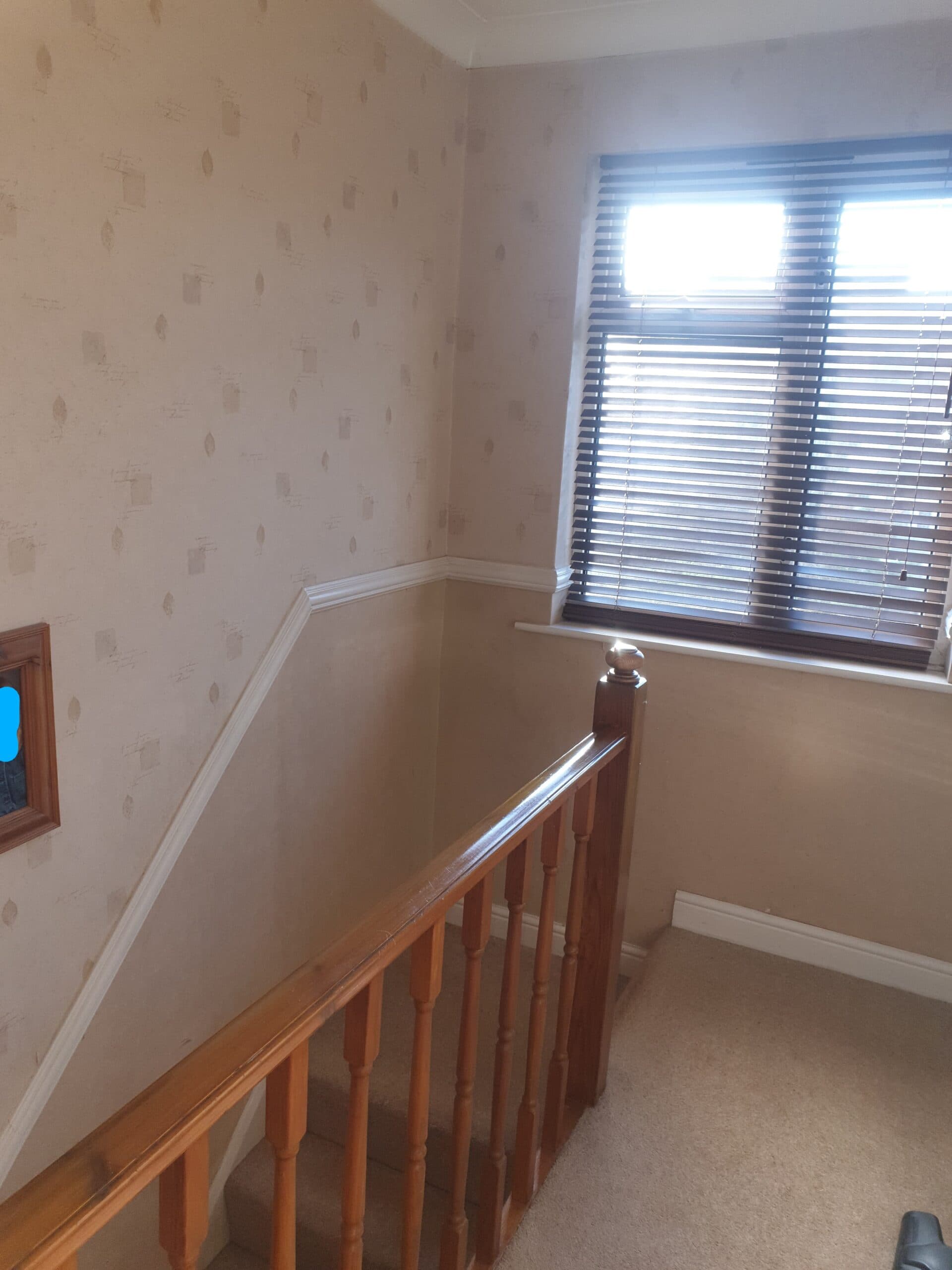 Hallway and landing being re-plastered and restored by HandyMack